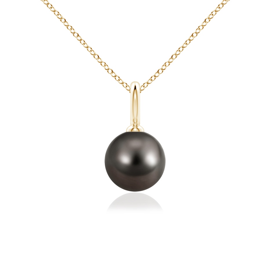 8mm AAA Classic Tahitian Pearl Solitaire Pendant in Yellow Gold 