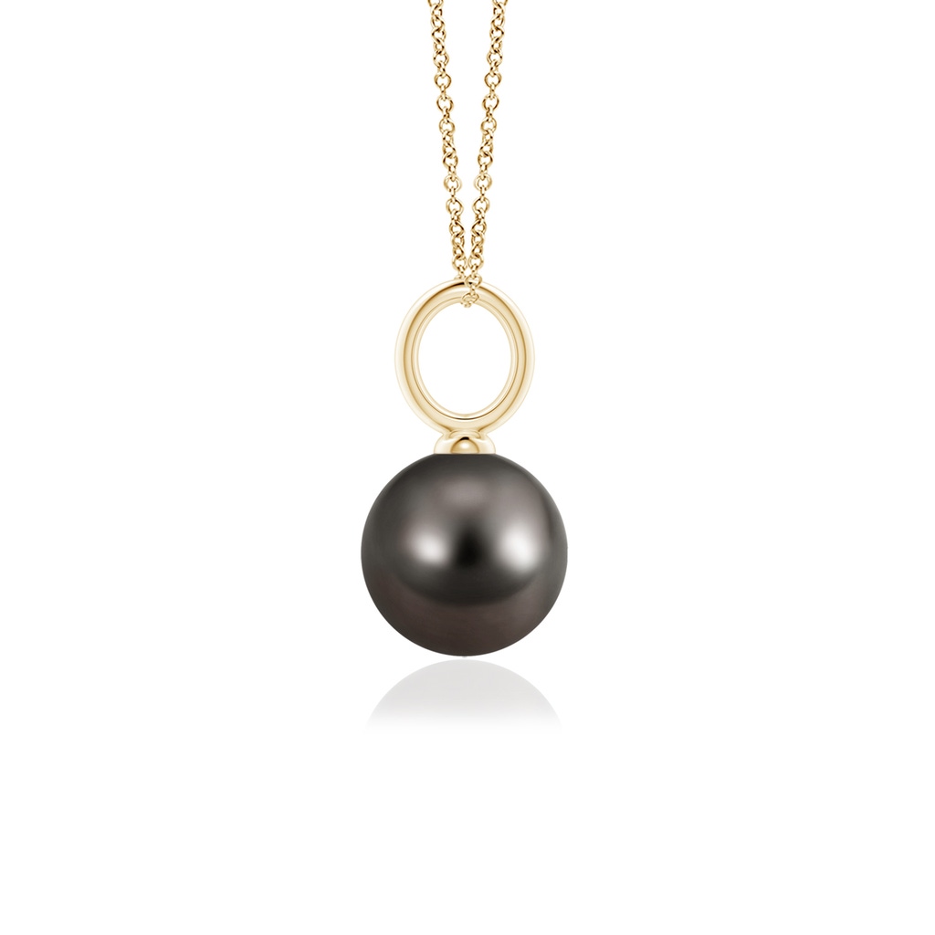 8mm AAA Classic Tahitian Pearl Solitaire Pendant in Yellow Gold Side-1