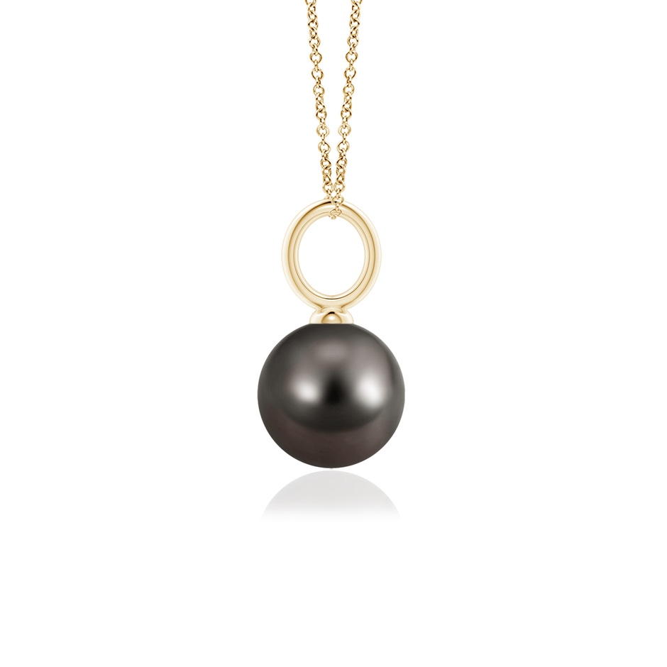 8mm AAA Classic Tahitian Pearl Solitaire Pendant in Yellow Gold side-1