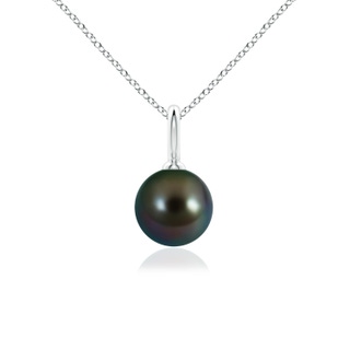 8mm AAAA Classic Tahitian Pearl Solitaire Pendant in P950 Platinum