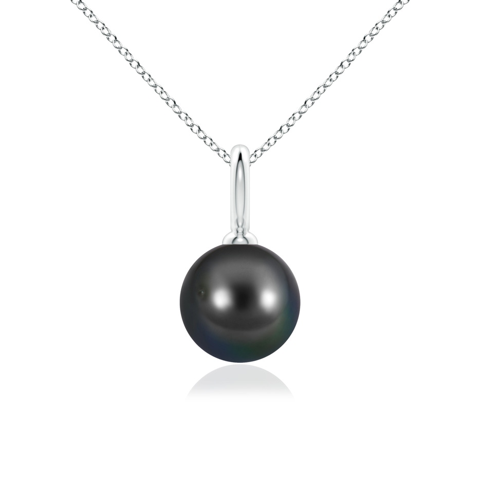 9mm AA Classic Tahitian Pearl Solitaire Pendant in White Gold 