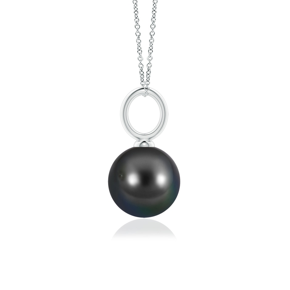 9mm AA Classic Tahitian Pearl Solitaire Pendant in White Gold side-1