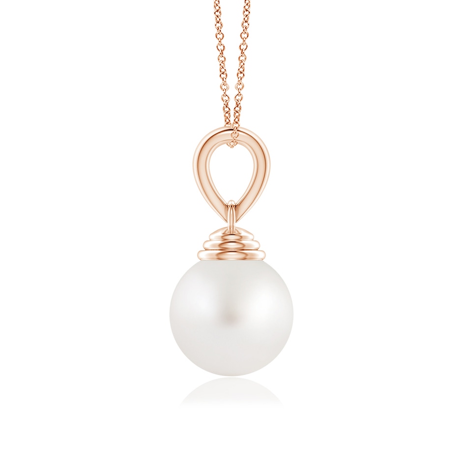 10mm AA Classic Solitaire South Sea Pearl Pendant in Rose Gold side-1
