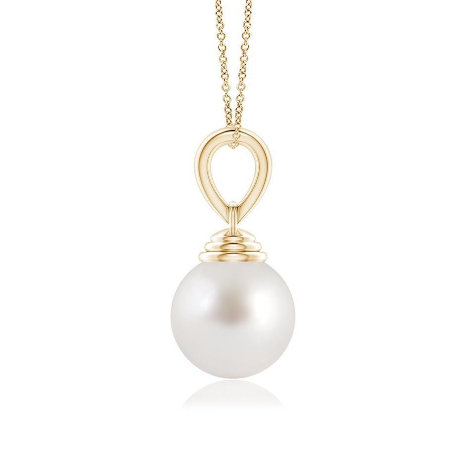 10mm AAA Classic Solitaire South Sea Pearl Pendant in Yellow Gold side-1