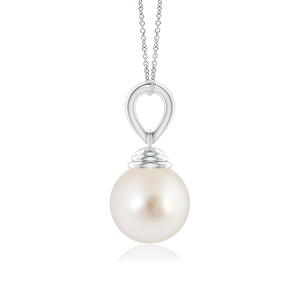 10mm AAAA Classic Solitaire South Sea Pearl Pendant in White Gold - side_1