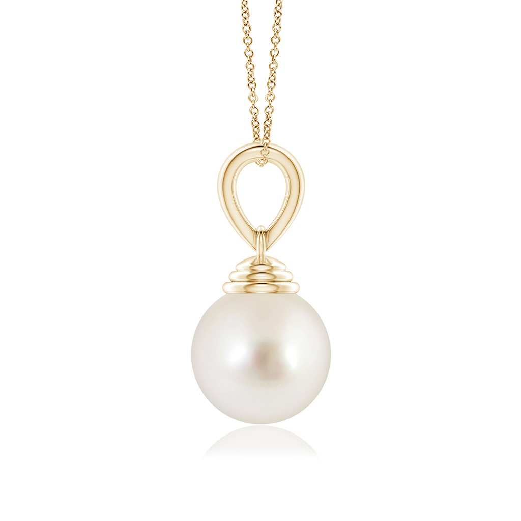 10mm AAAA Classic Solitaire South Sea Pearl Pendant in Yellow Gold - side_1