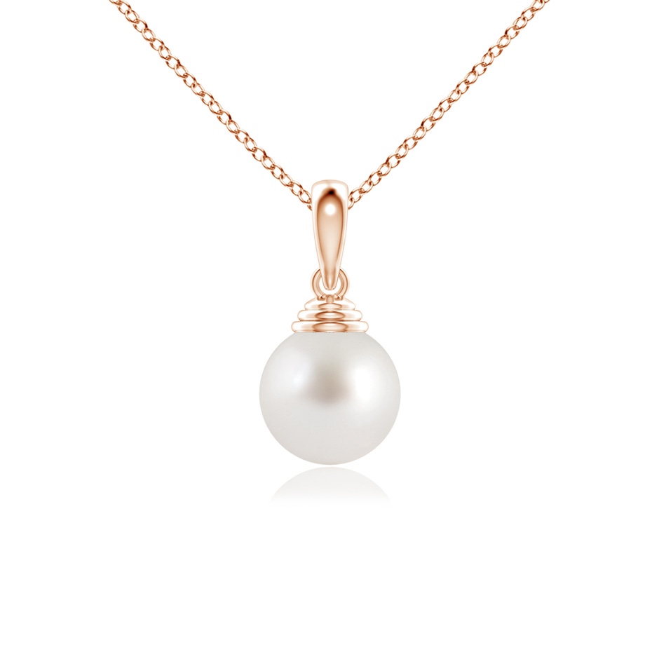 8mm AAA Classic Solitaire South Sea Pearl Pendant in Rose Gold 
