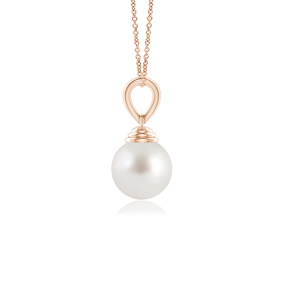 8mm AAA Classic Solitaire South Sea Pearl Pendant in Rose Gold side-1