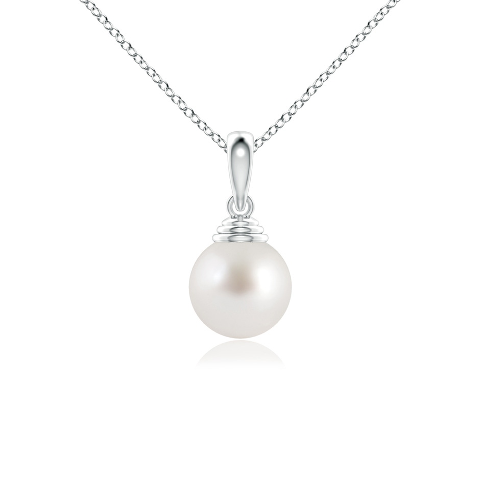 8mm AAA Classic Solitaire South Sea Pearl Pendant in White Gold 