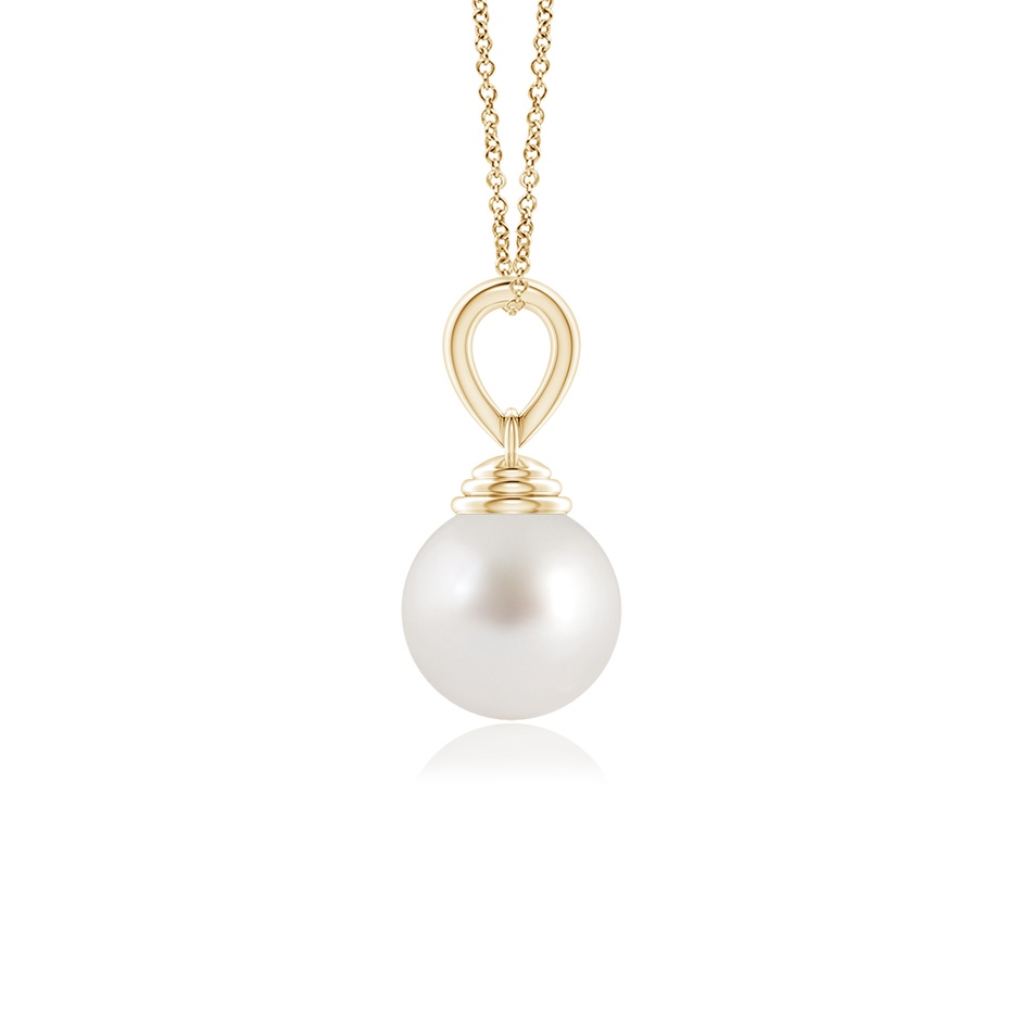 8mm AAA Classic Solitaire South Sea Pearl Pendant in Yellow Gold side-1