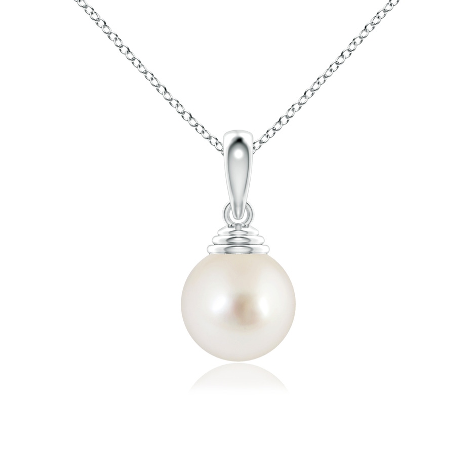 9mm AAAA Classic Solitaire South Sea Pearl Pendant in White Gold 