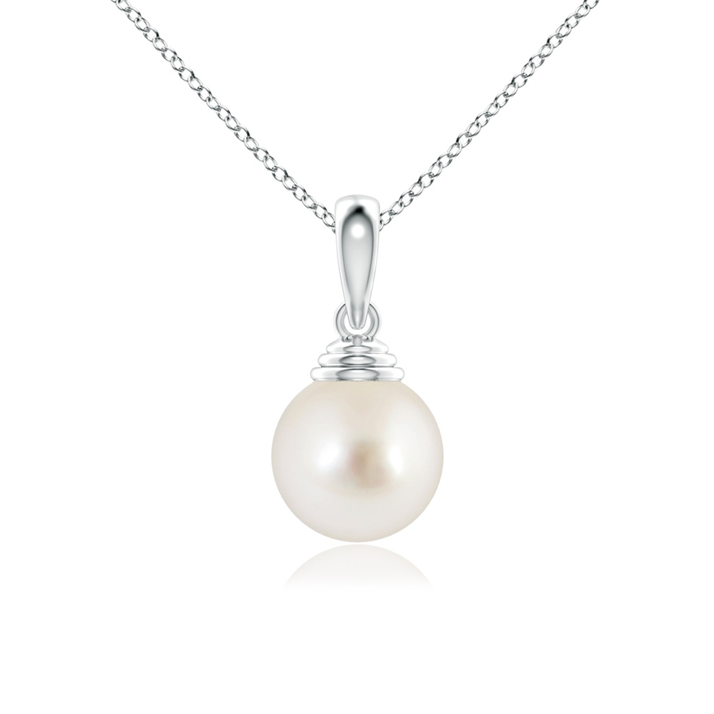 9mm AAAA Classic Solitaire South Sea Pearl Pendant in White Gold