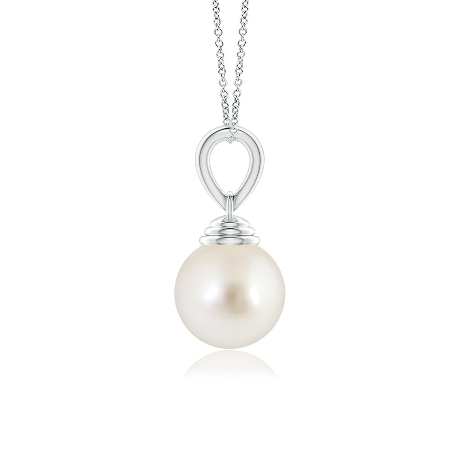 9mm AAAA Classic Solitaire South Sea Pearl Pendant in White Gold side-1