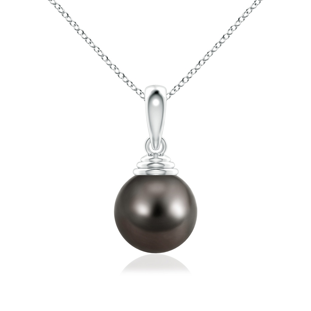 10mm AAA Classic Solitaire Tahitian Pearl Pendant in P950 Platinum