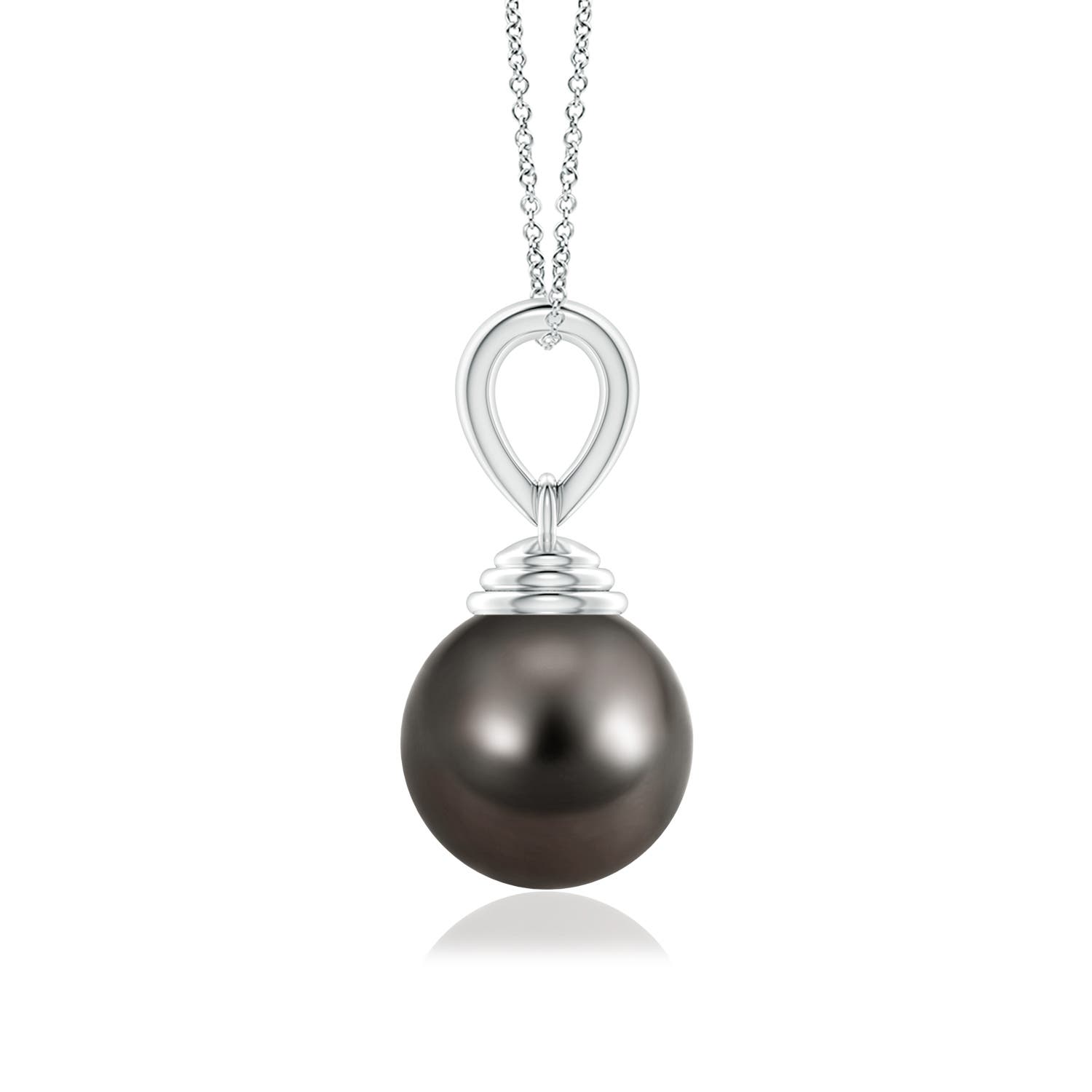10mm AAA Classic Solitaire Tahitian Pearl Pendant in P950 Platinum - side 3