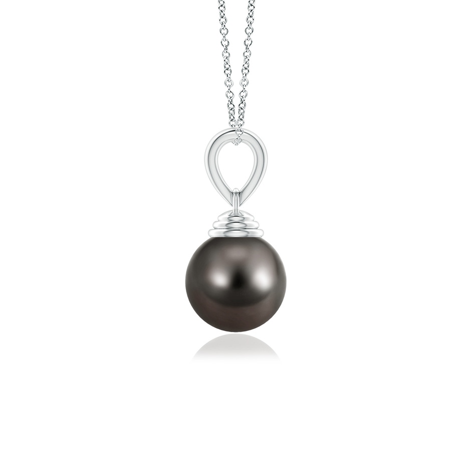8mm AAA Classic Solitaire Tahitian Pearl Pendant in P950 Platinum side-1