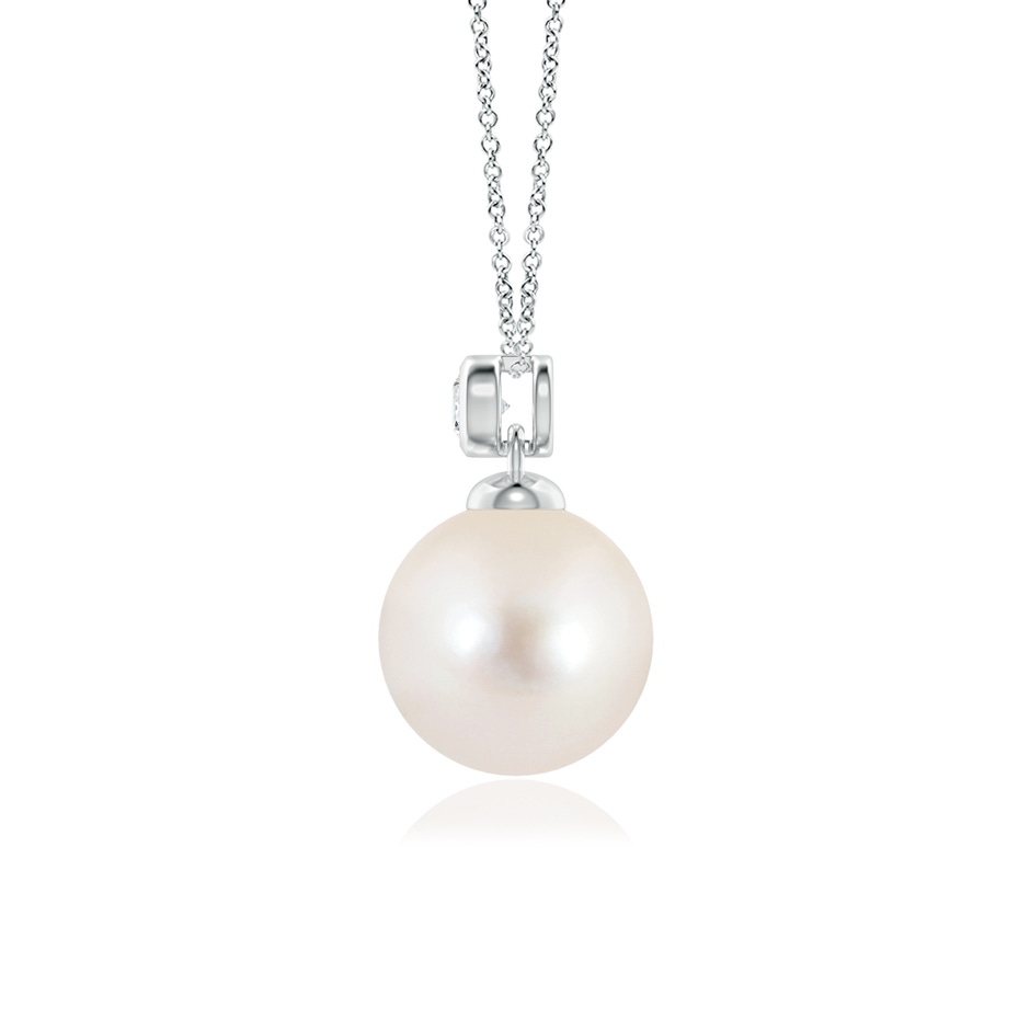 9mm AAAA Freshwater Pearl Pendant with Bezel Diamond in P950 Platinum side-1