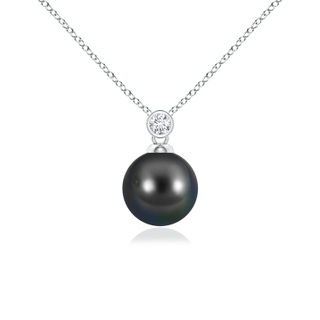 8mm AA Tahitian Pearl Pendant with Bezel Diamond in P950 Platinum