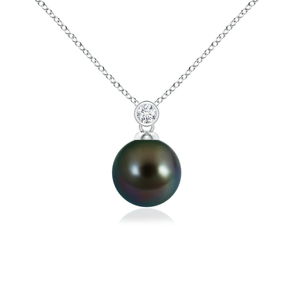 8mm AAAA Tahitian Pearl Pendant with Bezel Diamond in P950 Platinum 