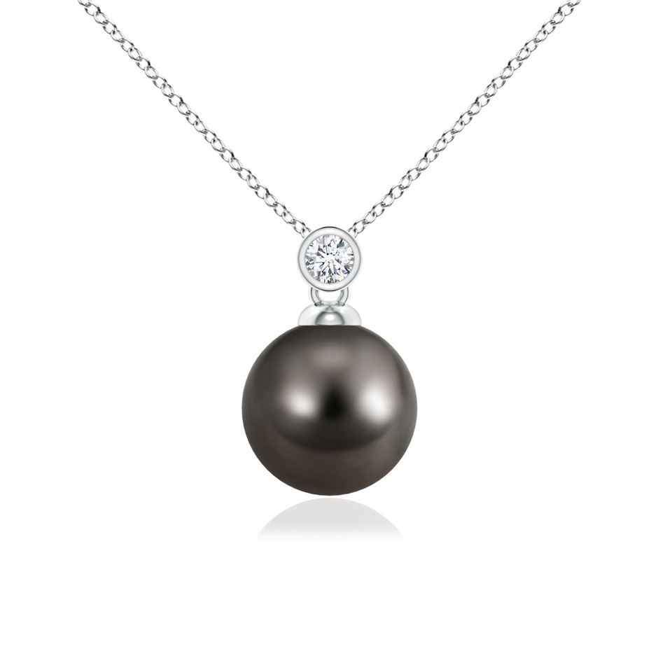 9mm AAA Tahitian Pearl Pendant with Bezel Diamond in P950 Platinum 