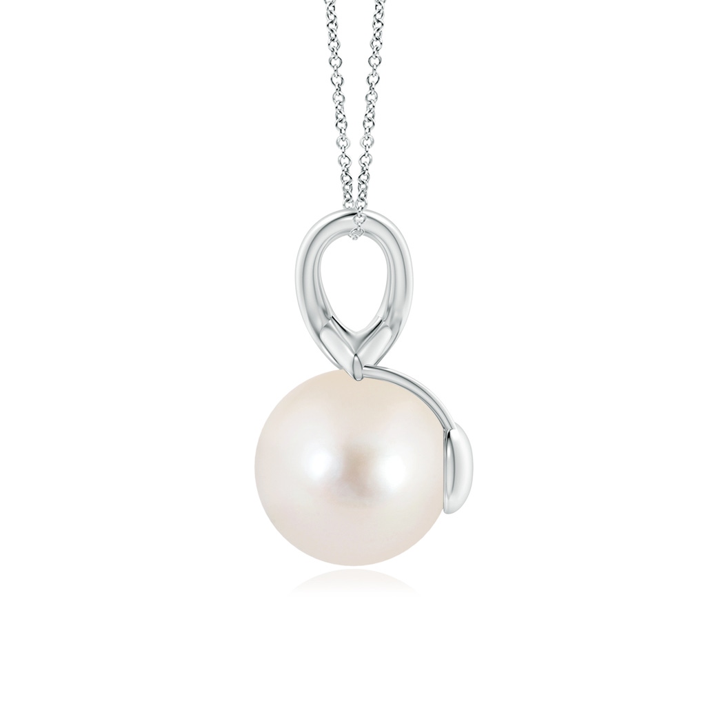 10mm AAAA Classic Freshwater Pearl Cross V-Bale Pendant in P950 Platinum - side_1