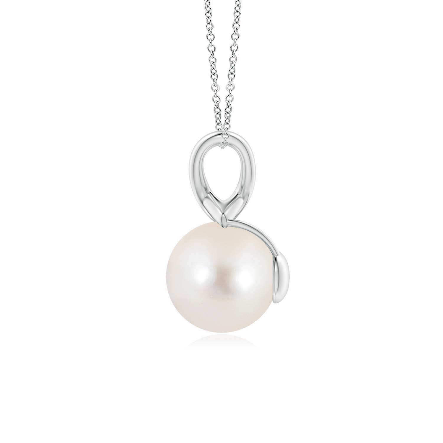 9mm AAAA Classic Freshwater Pearl Cross V-Bale Pendant in P950 Platinum - side 2
