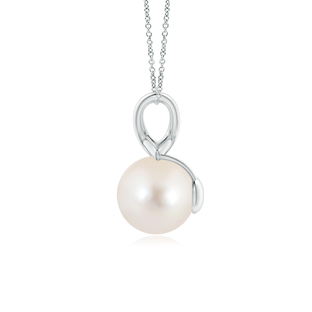 9mm AAAA Classic Freshwater Pearl Cross V-Bale Pendant in P950 Platinum - side_1