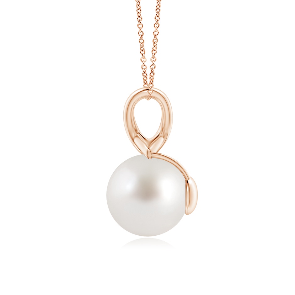 10mm AAA Classic South Sea Pearl Cross V-Bale Pendant in Rose Gold side-1