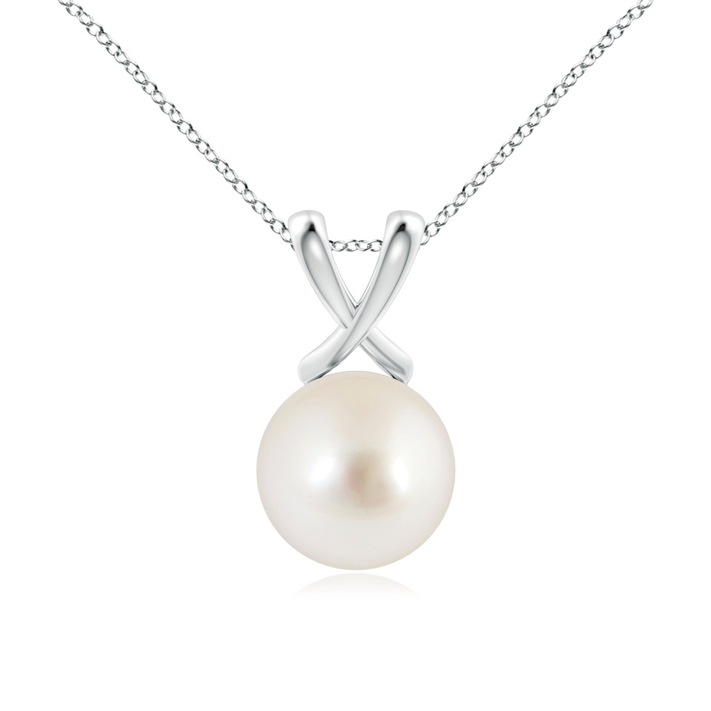 10mm AAAA Classic South Sea Pearl Cross V-Bale Pendant in P950 Platinum