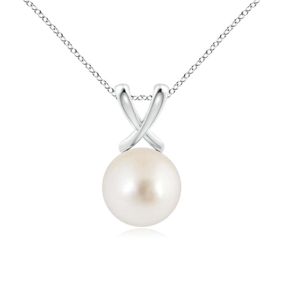 10mm AAAA Classic South Sea Pearl Cross V-Bale Pendant in P950 Platinum 