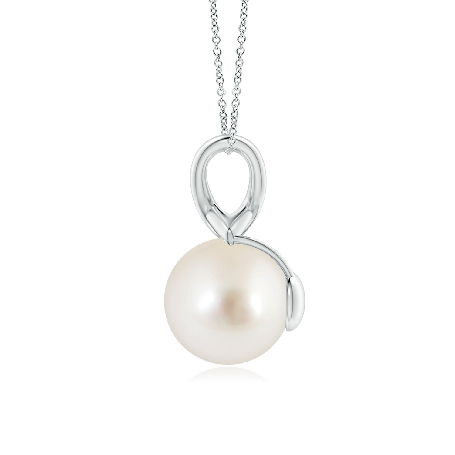 10mm AAAA Classic South Sea Pearl Cross V-Bale Pendant in P950 Platinum