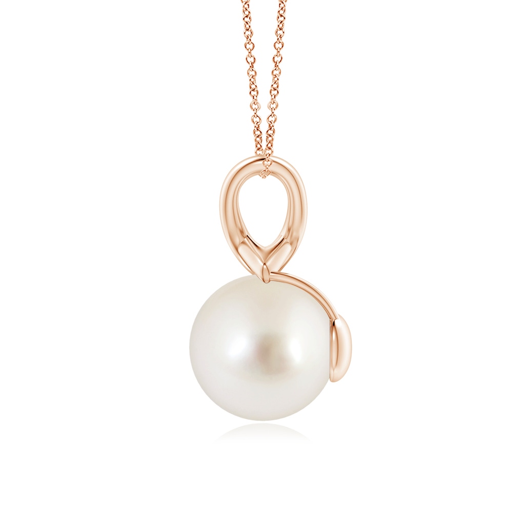 10mm AAAA Classic South Sea Pearl Cross V-Bale Pendant in Rose Gold - side_1