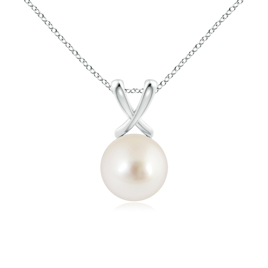 9mm AAAA Classic South Sea Pearl Cross V-Bale Pendant in P950 Platinum 