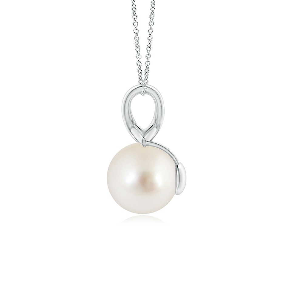 9mm AAAA Classic South Sea Pearl Cross V-Bale Pendant in P950 Platinum side-1