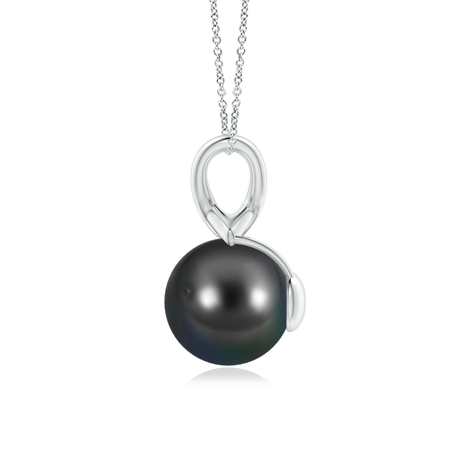 10mm AA Classic Tahitian Pearl Cross V-Bale Pendant in White Gold side-1