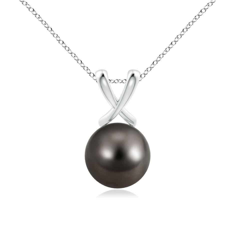 10mm AAA Classic Tahitian Pearl Cross V-Bale Pendant in P950 Platinum 