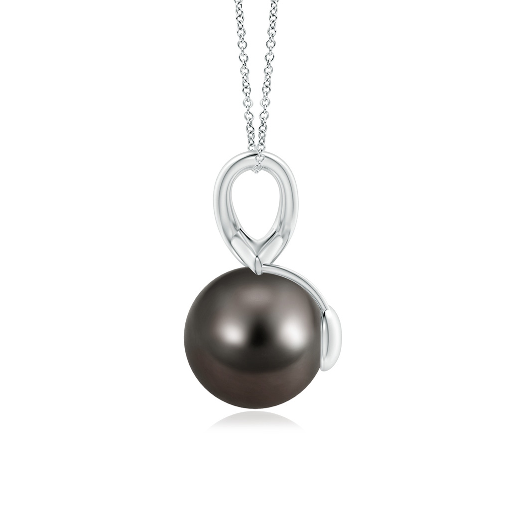 10mm AAA Classic Tahitian Pearl Cross V-Bale Pendant in P950 Platinum - side_1