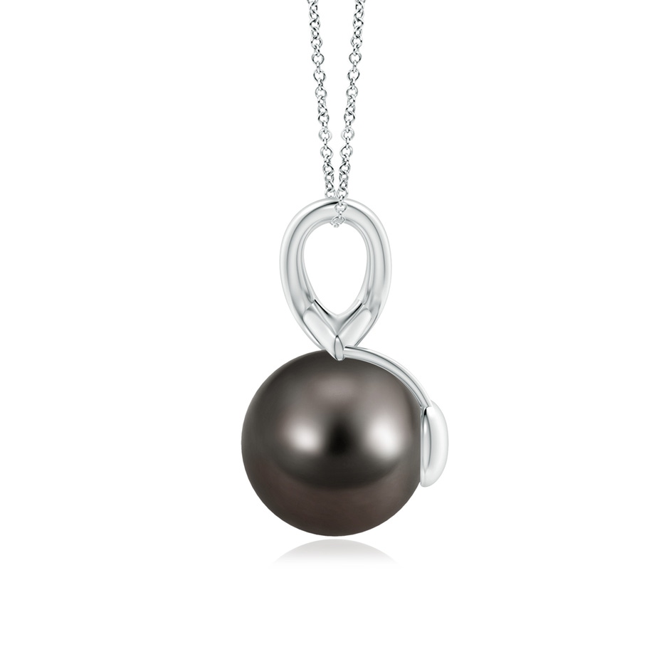 10mm AAA Classic Tahitian Pearl Cross V-Bale Pendant in P950 Platinum side-1