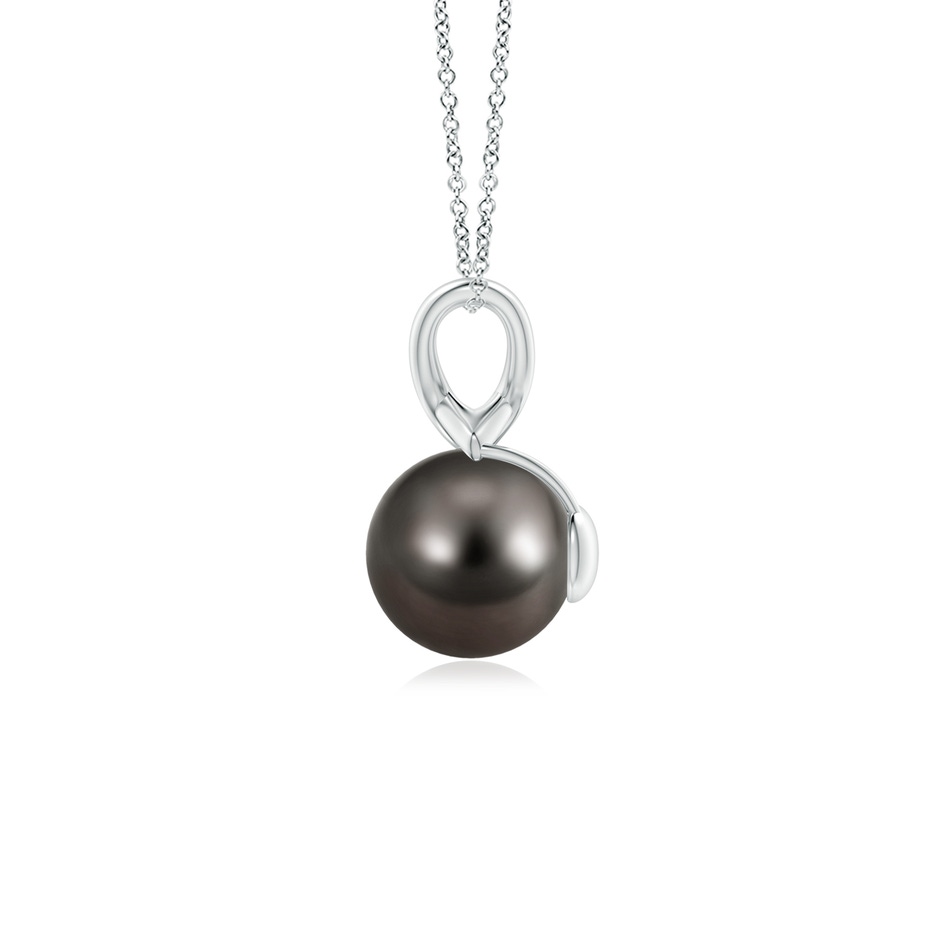 8mm AAA Classic Tahitian Pearl Cross V-Bale Pendant in P950 Platinum side-1
