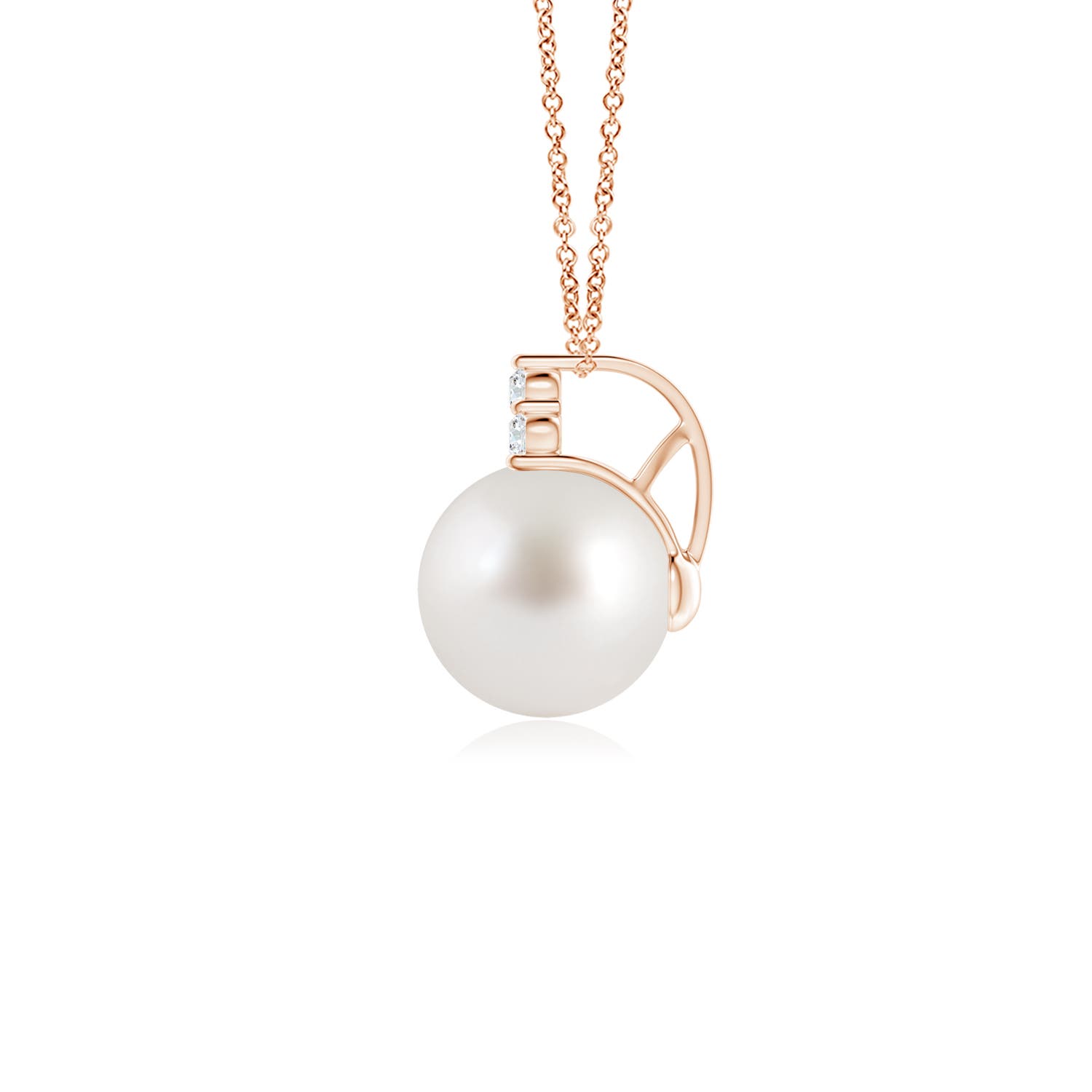 AAA - South Sea Cultured Pearl / 3.76 CT / 14 KT Rose Gold