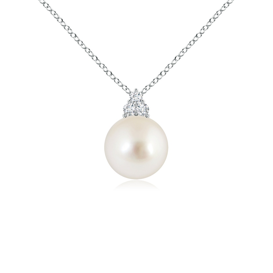 8mm AAAA South Sea Pearl and Trio Diamond Pendant in P950 Platinum 