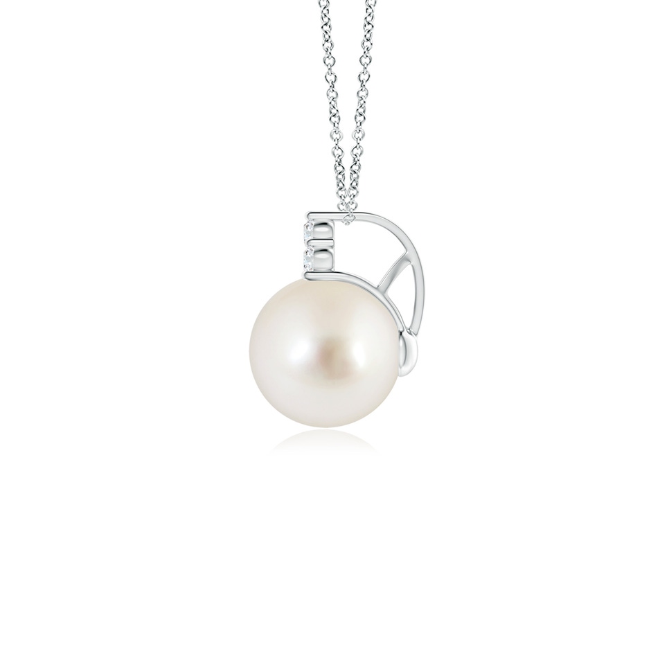 8mm AAAA South Sea Pearl and Trio Diamond Pendant in P950 Platinum side 199