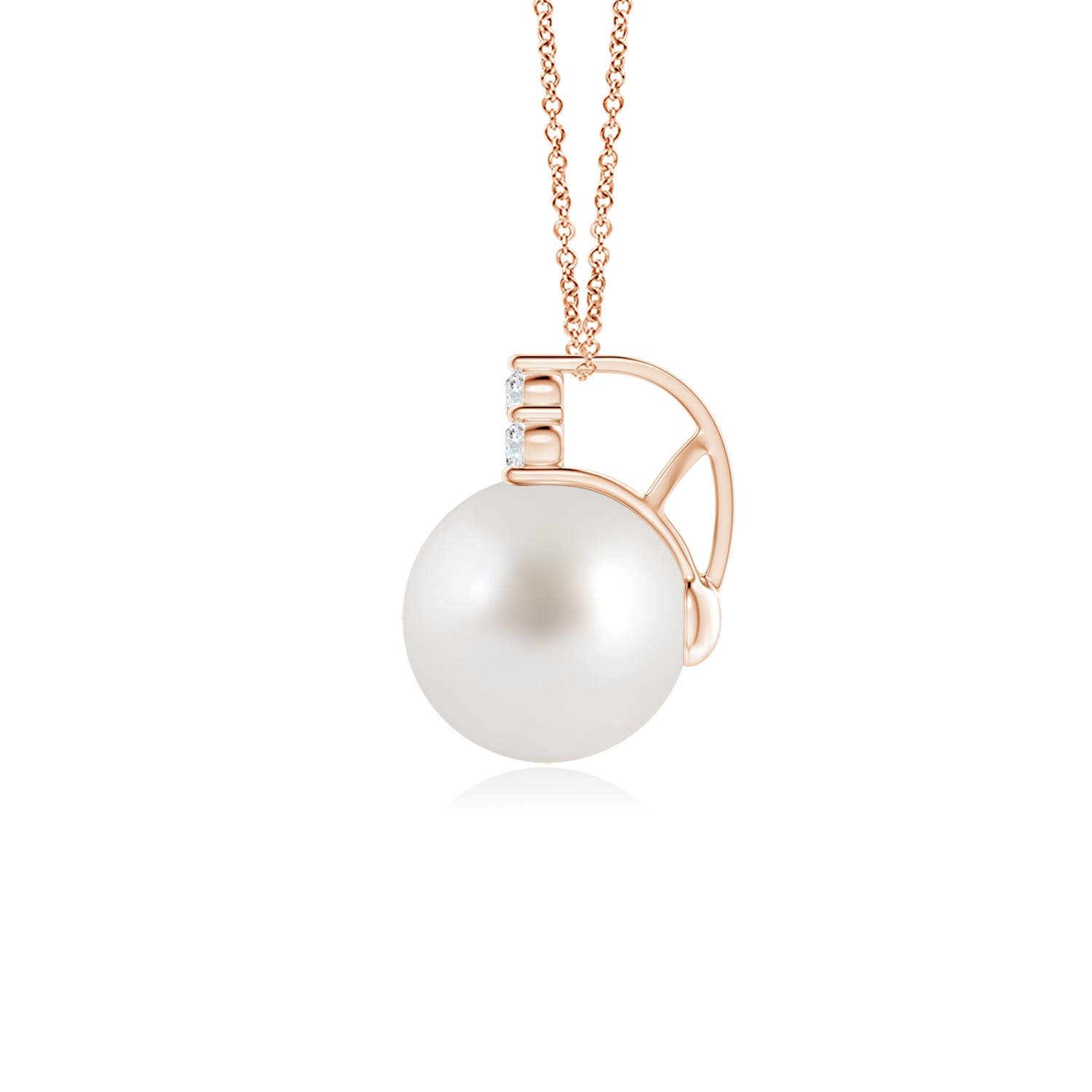 AAA - South Sea Cultured Pearl / 5.33 CT / 14 KT Rose Gold