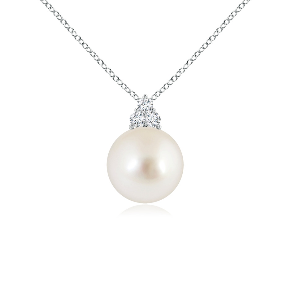 9mm AAAA South Sea Pearl and Trio Diamond Pendant in P950 Platinum 