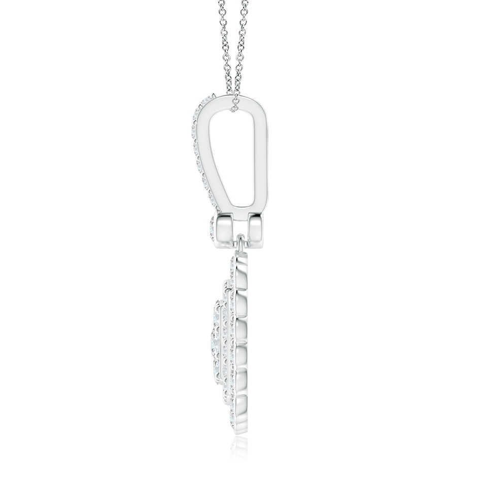 2.4mm GVS2 Cushion Double Halo Diamond Pendant with Pave Detailing in White Gold side-1