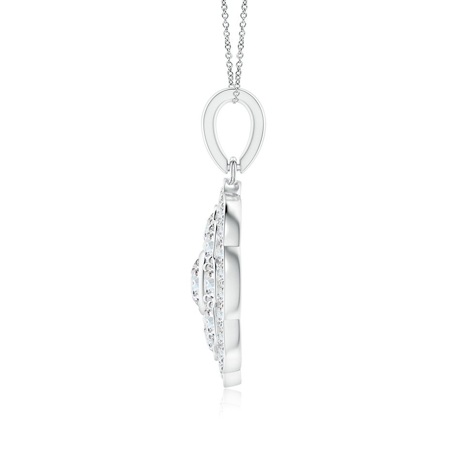 2.9mm GVS2 Round Diamond Halo Fashion Pendant in White Gold side 1