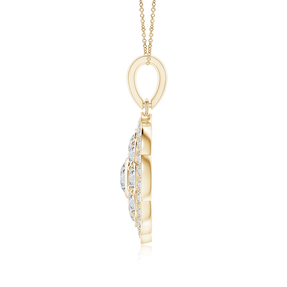 2.9mm HSI2 Round Diamond Halo Fashion Pendant in Yellow Gold side 1