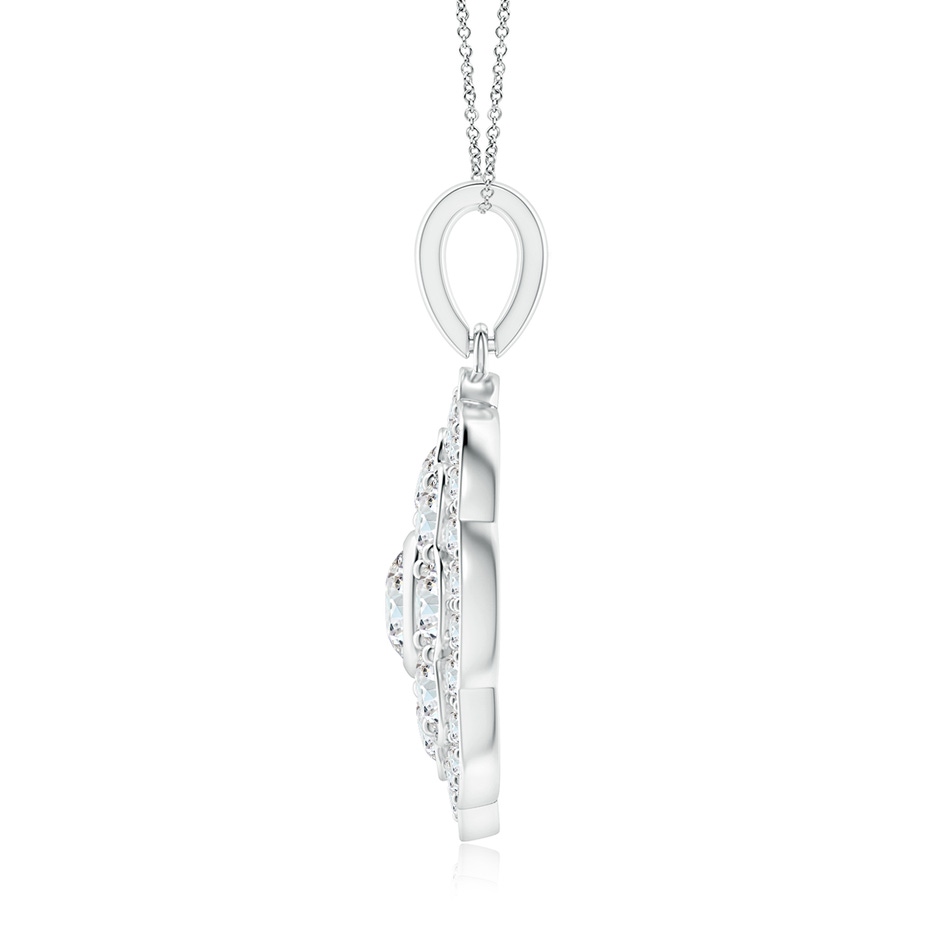 3.1mm GVS2 Round Diamond Halo Fashion Pendant in White Gold side 1