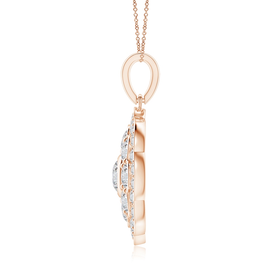3.1mm HSI2 Round Diamond Halo Fashion Pendant in Rose Gold side 1
