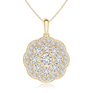 3.1mm HSI2 Round Diamond Halo Fashion Pendant in Yellow Gold